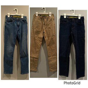 Lee Extreme Comfort Jeans / Khaki Adjustable Waist Boys Size 16S Slim Lot of 3